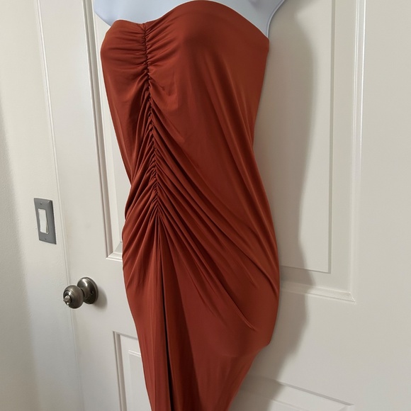 Sexy Orange high Slit Tube Dress -size XS - Picture 3 of 5